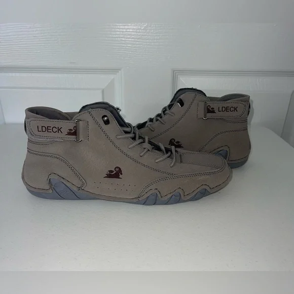 Men's Taupe High-Top Sneakers - Picture 3 of 5